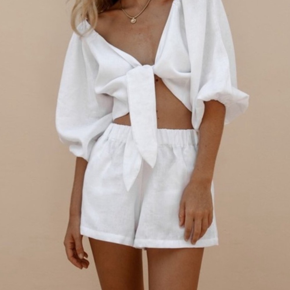 Posse White Linen shorts XS